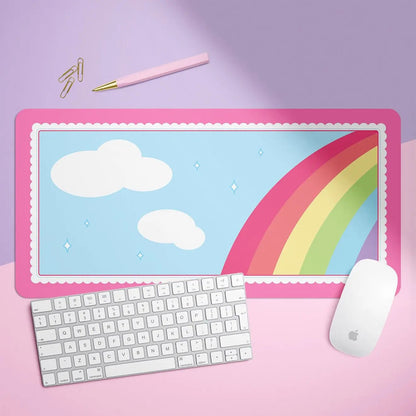 Bright Kawaii Rainbow Desk Mat