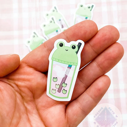 Frog Boba Vinyl Stickers